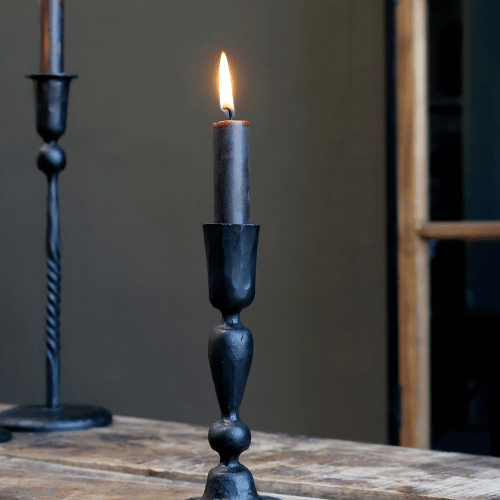 Antique black short candlestick