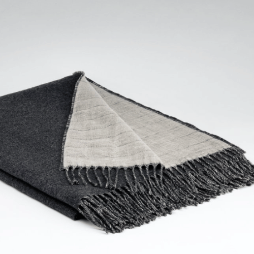 McNutt Irish Linen and Merino Wool Throw - Charcoal