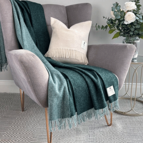 McNutt Pure Wool Throw - Conifer Reversible
