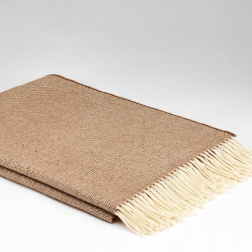 McNutt Spotted Butterscotch Merino Lambswool Throw