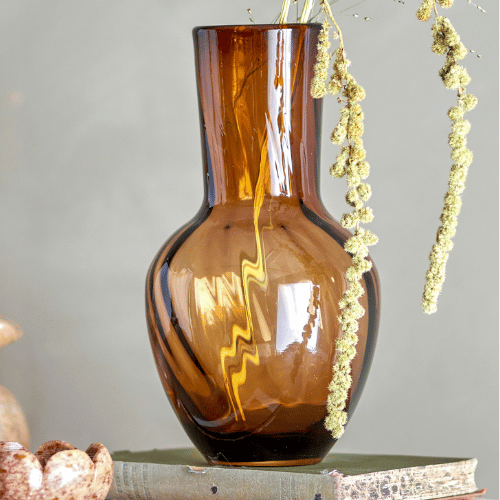 Saiqa Amber Glass Vase