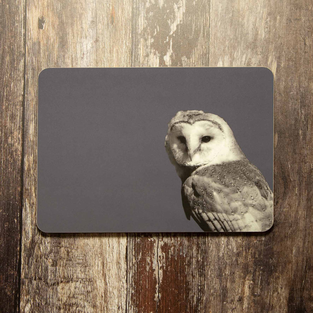 Barn Owl Placemat - Charcoal
