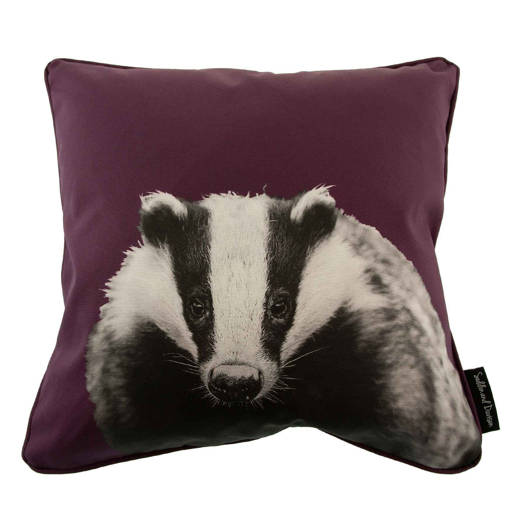 Badger Cushion - Mulberry