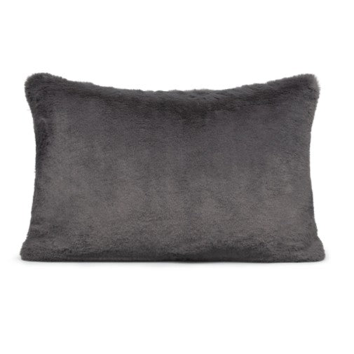 Charcoal Cushion -faux fur