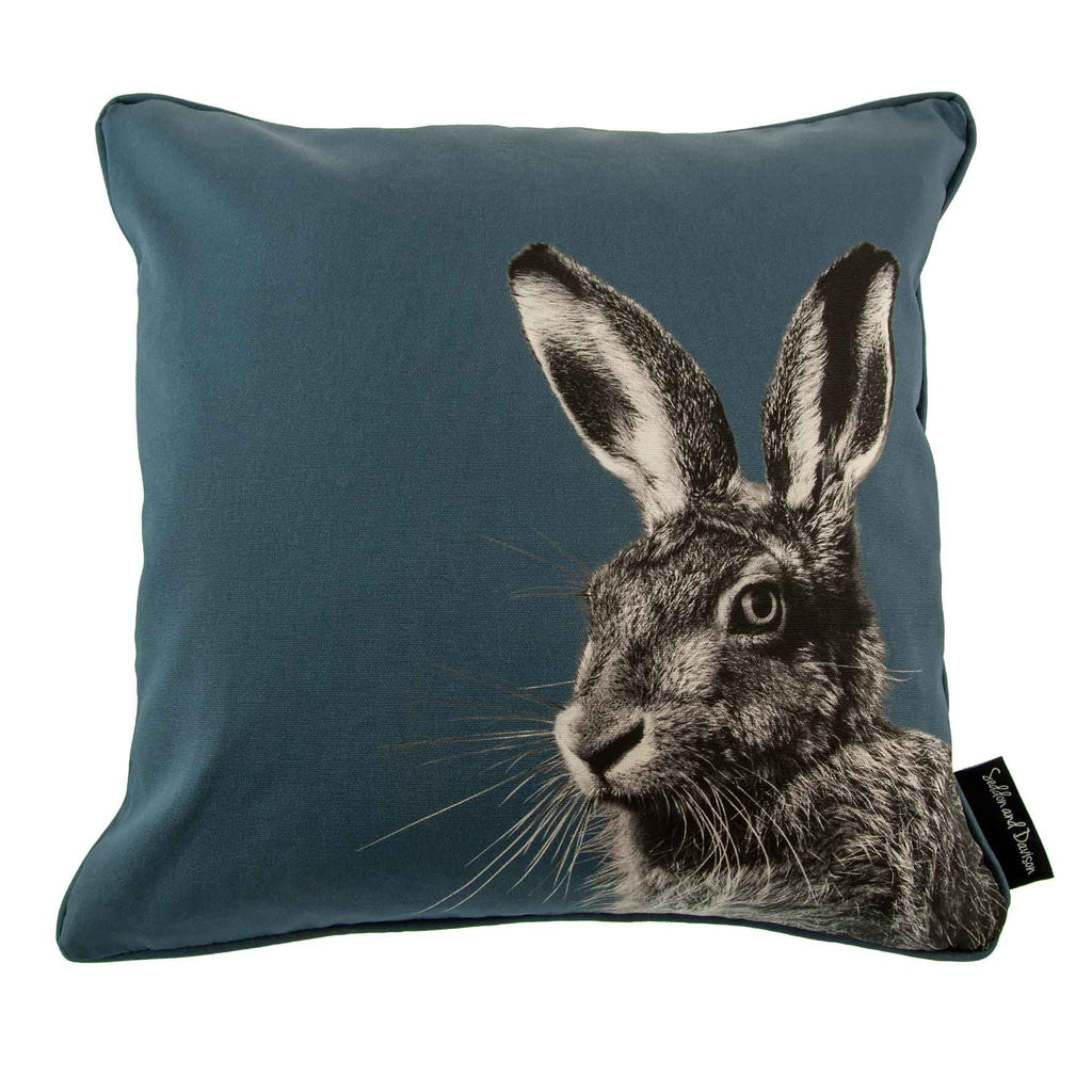 Hare Cushion - Steel Blue