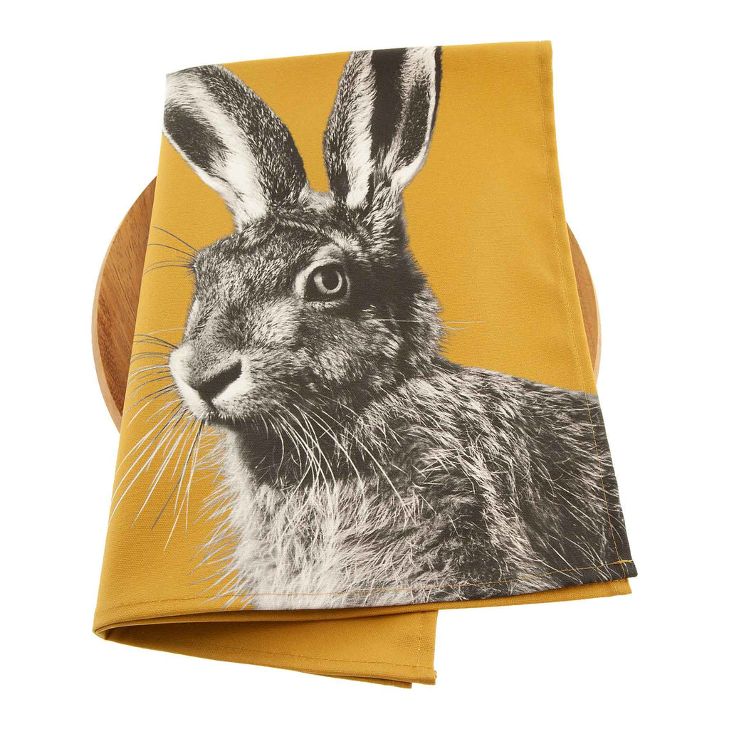 Hare Tea Towel - Ochre