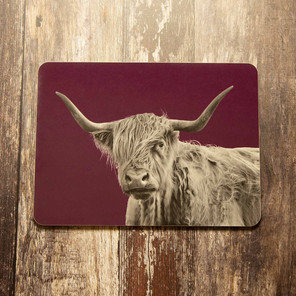 Highland Cow Placemat - Mulberry