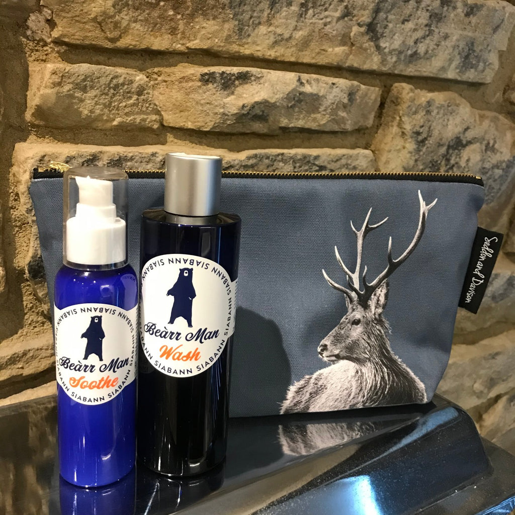 Highland Stag Wash Bag - with Bearr Man Products