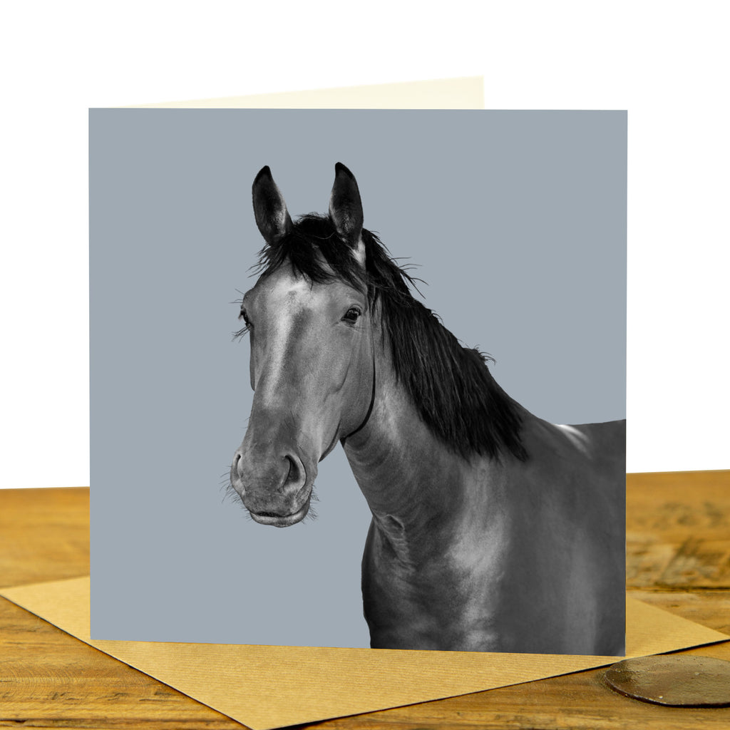 Horse Card - Pale Grey