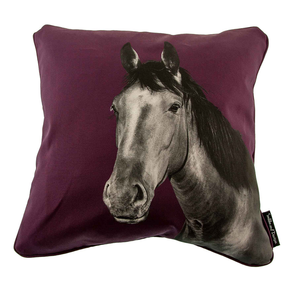 Horse Cushion - Mulberry