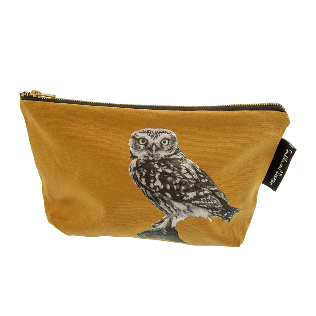Little Owl Standing Wash Bag Ochre