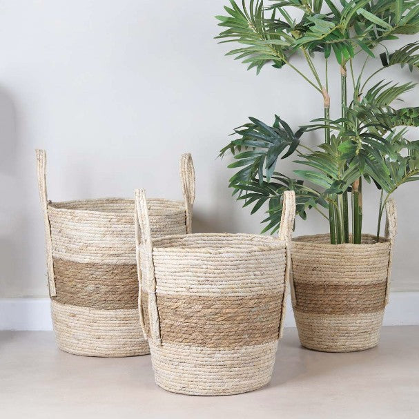 Storage Baskets - Natural Shades - Sea Grass and Palm Leaf