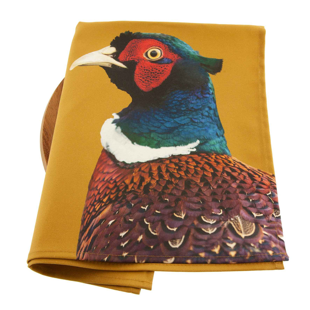 Pheasant Tea Towel - Colour - Ochre