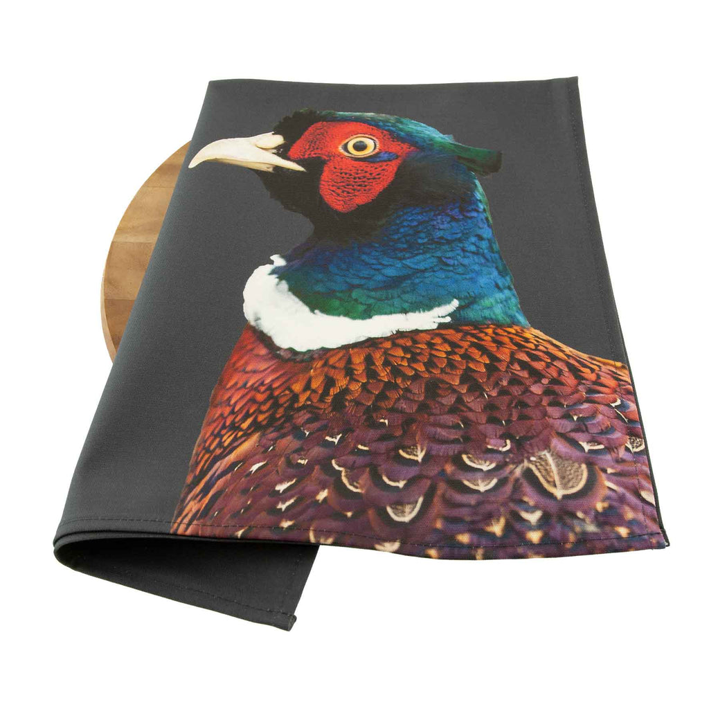 Pheasant Tea Towel - Colour - Charcoal