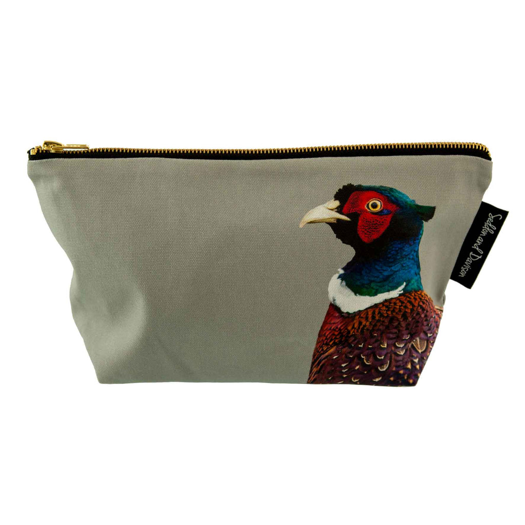 Pheasant Wash Bag (Colour) - Sage Grey