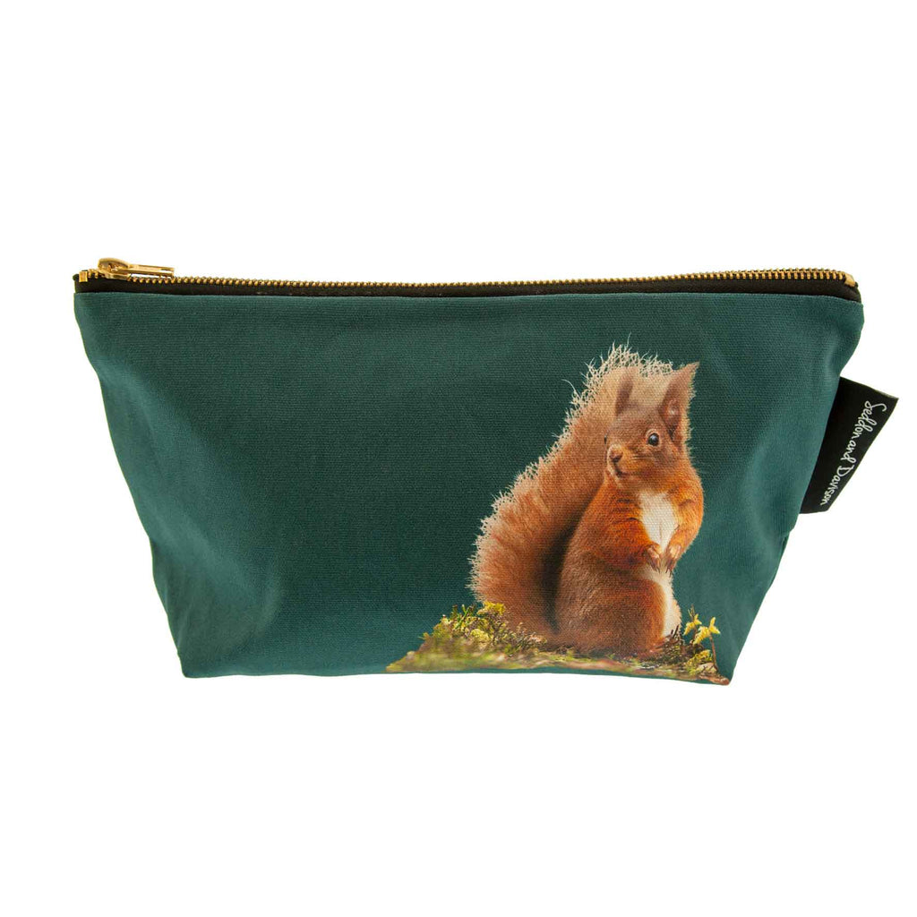 Red Squirrel Wash Bag - Teal Green