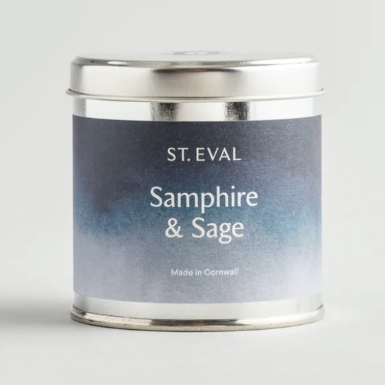 Samphire and Sage Scented Tin Candle - St Eval