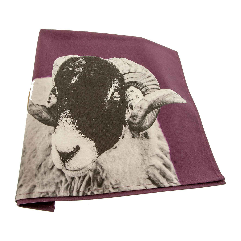 Swaledale Sheep Tea Towel - Mulberry
