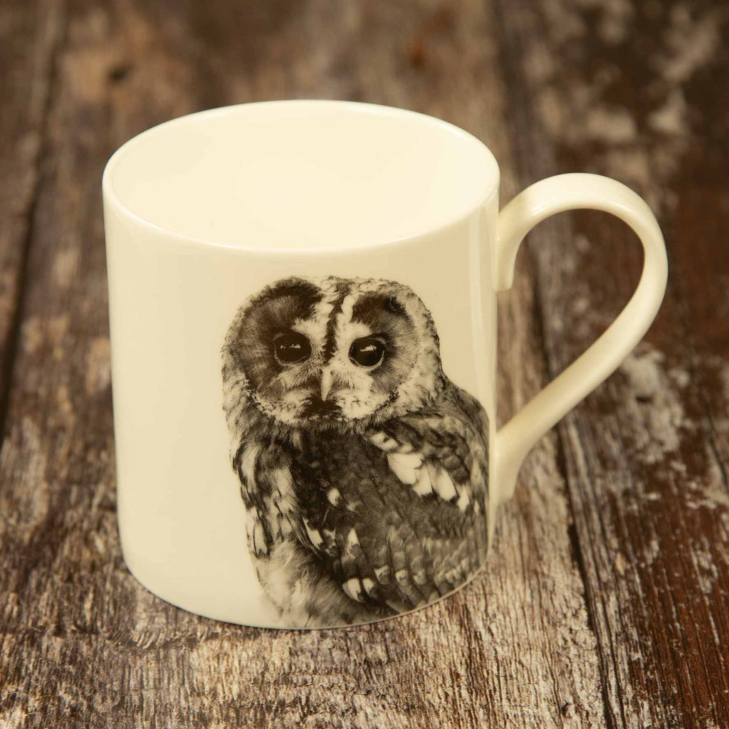 Tawny Owl Fine Bone China Mug - White