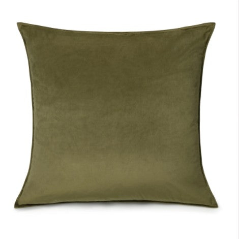 Square velvet cushion - moss green