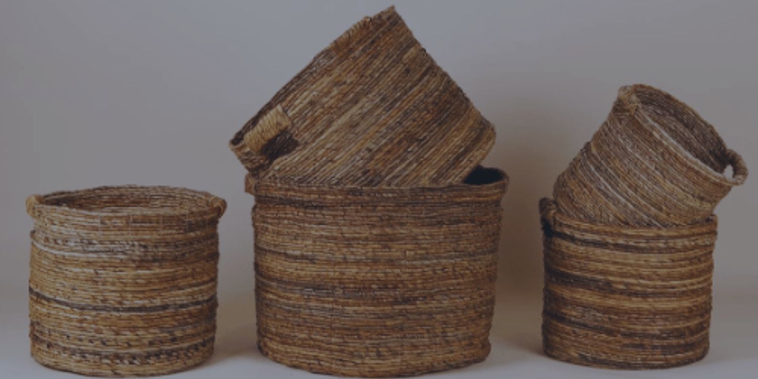 Round Wicker and Bamboo Baskets