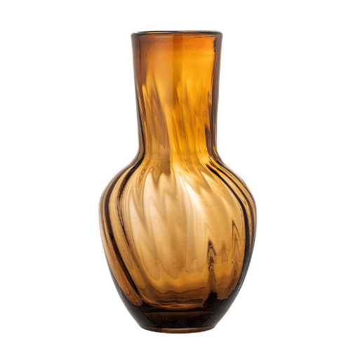 Amber Brown Glass Vase by Bloomingville