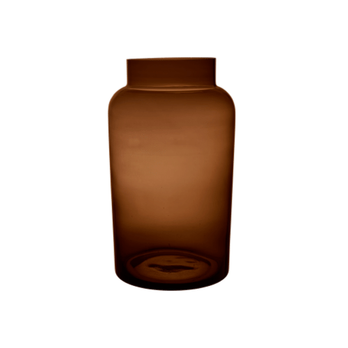 Amber Glass Jar Vase