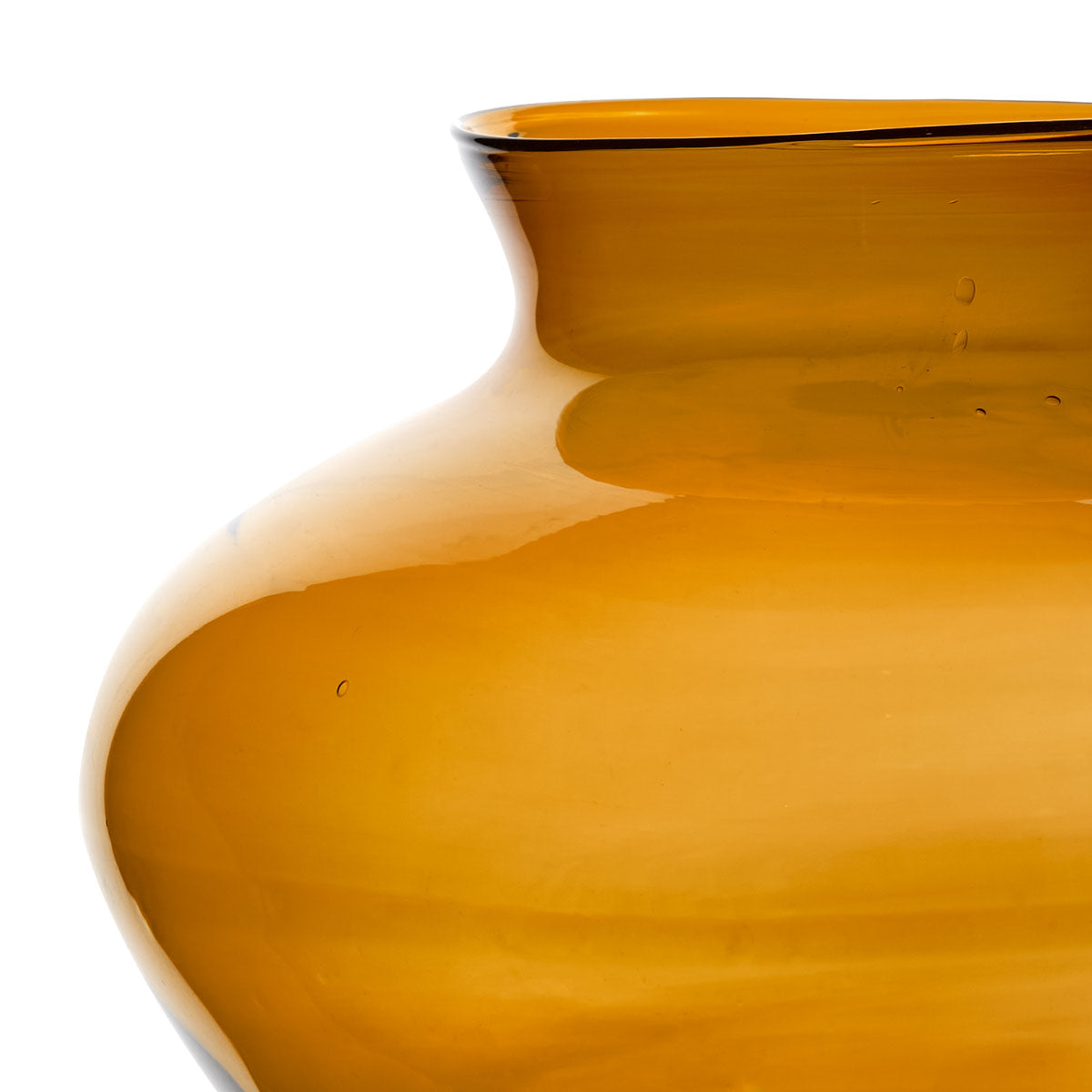 Ambra Brown Glass Vase - Small - Close up for neck and texture