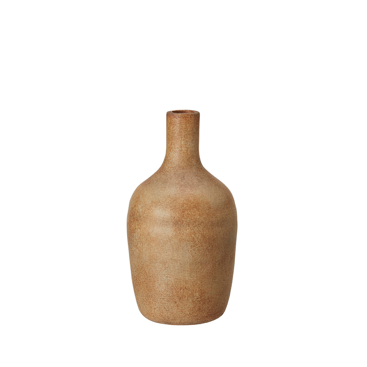 Ayana Brown Melange Vase (9x18cm) - Compact terracotta vase with a brown melange finish, ideal for adding natural texture to any space.