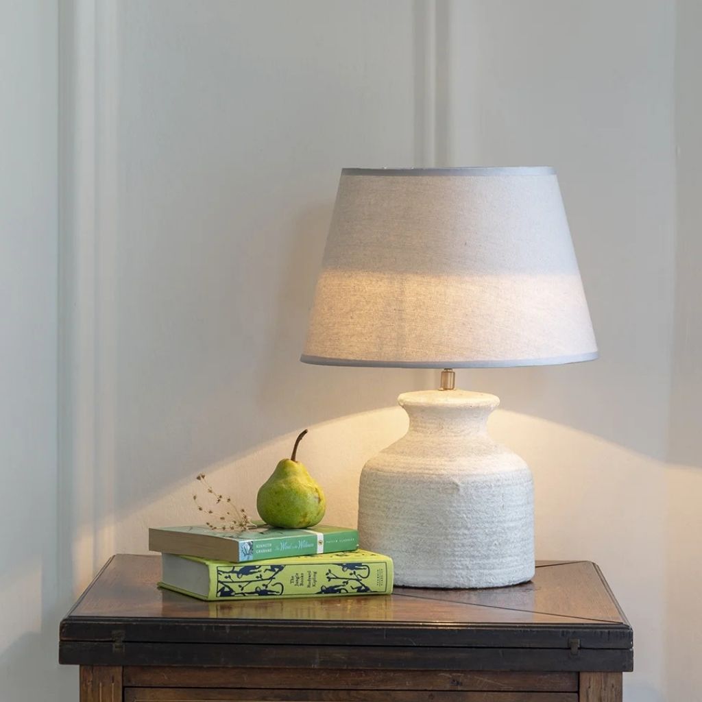 Bella Cream Stoneware Lamp with Shade