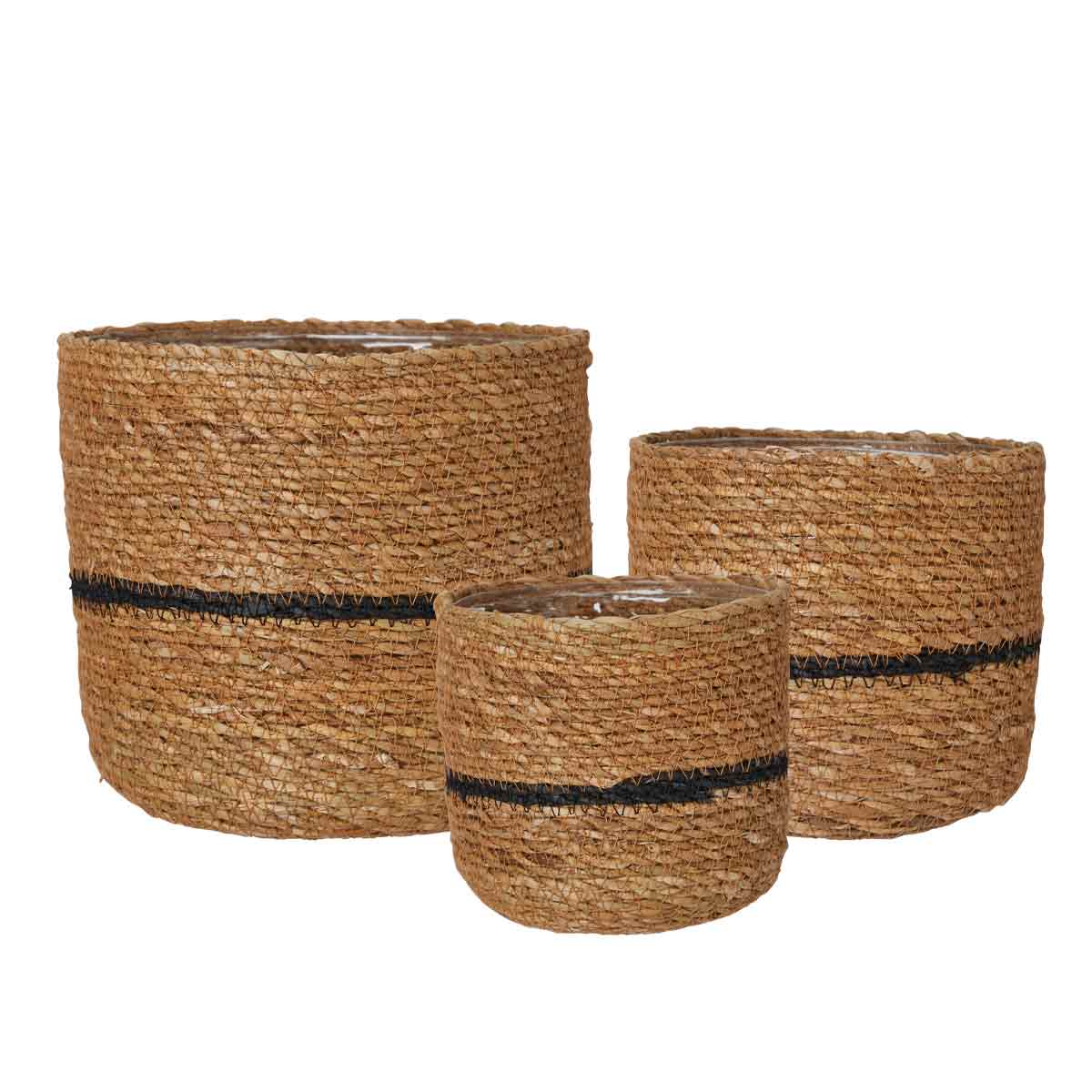 Belle Black Stripe Basket 