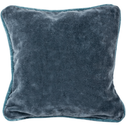 Blue velvet reverse of hydrangea velvet cushion