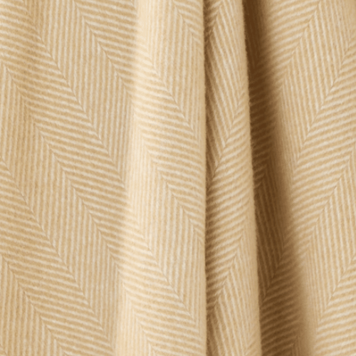 Bronte by Moon Merino Wool Throw - Natural Herringbone