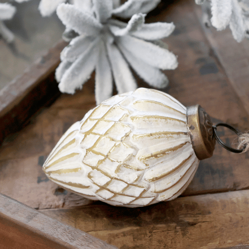 Christmas Bauble - Antique Cream