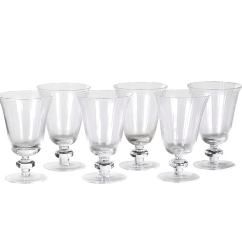 Clear Ribbed Short Wine Glass