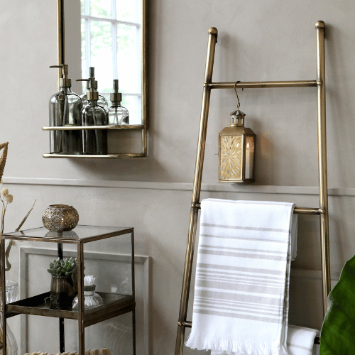 Coal Glass Bottle Dispensers on Shelf