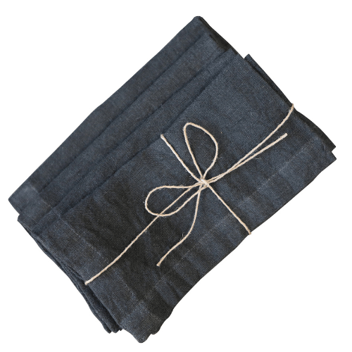 Coal Linen Napkins set of 4