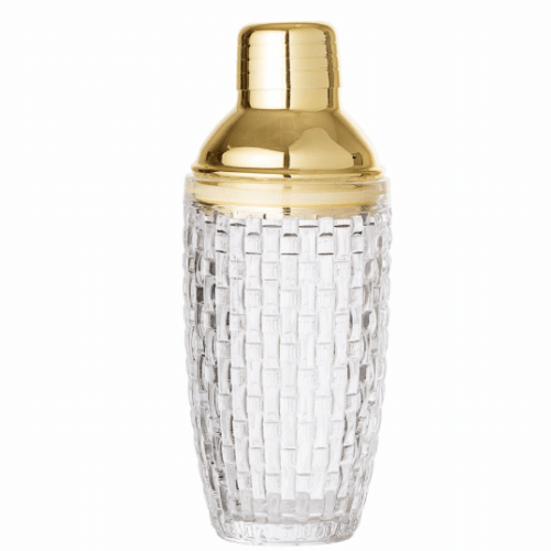Cocktail Shaker Glass with Gold