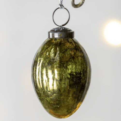 Crackle Oval Bauble - Antique Gold