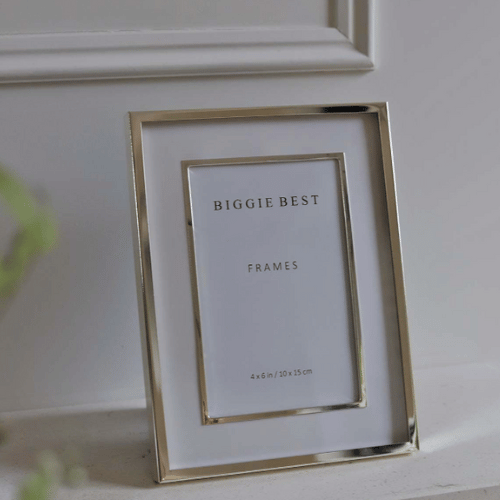 Double Border Silver Photo Frame 4x6