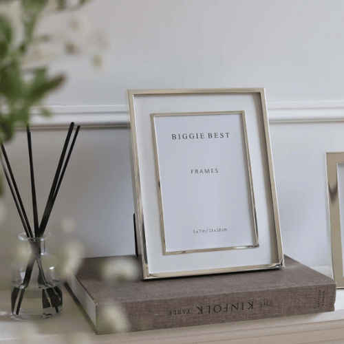 Double Border Silver Photo Frame 5x7