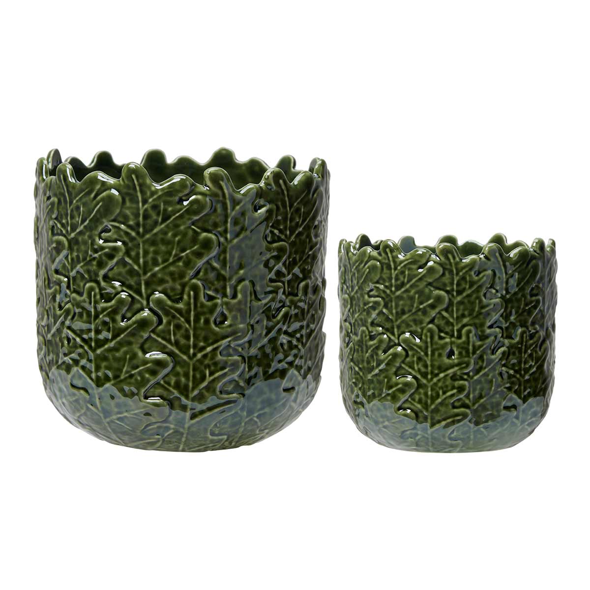 Ekke Leaf Motif Ceramic Pot