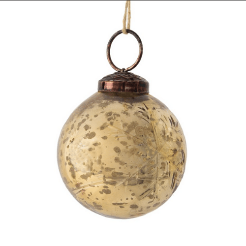 Etched Snowflake Bauble  Gold - Medium - 8cm