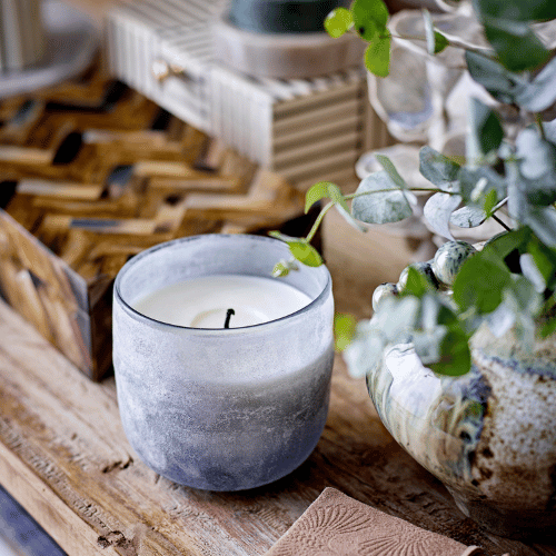Fig Scented Candle - Blue Glass Jar