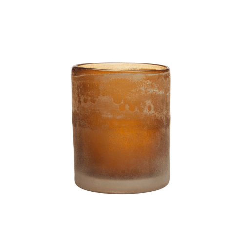 Frosted Glass Lantern - Amber - Large