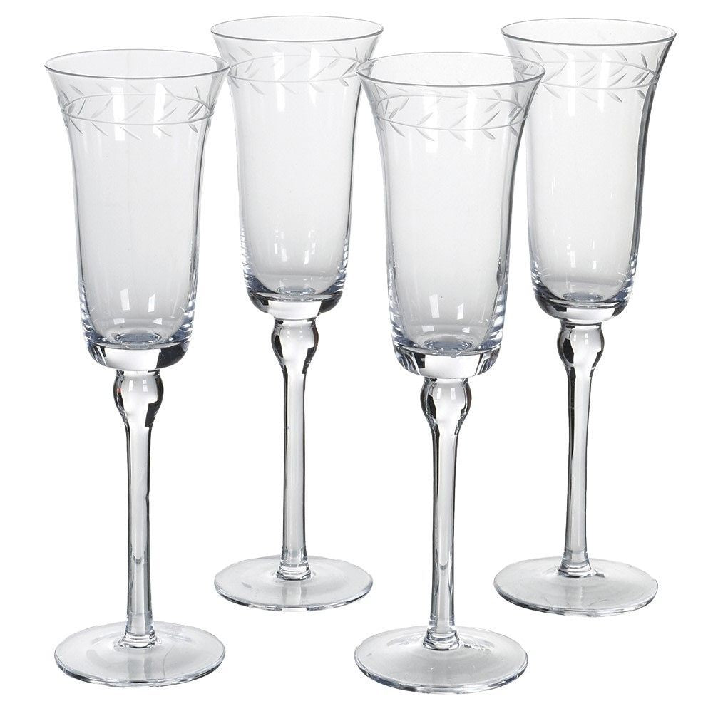 Garland Leaf Champagne Flutes