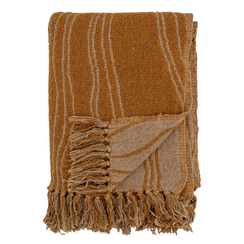 Ginna Recycled Cotton Throw in Amber