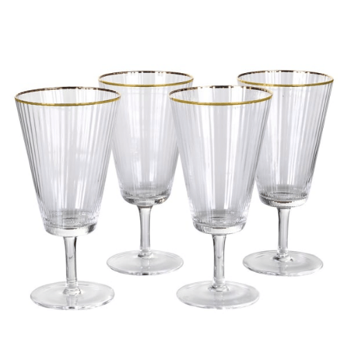 Gold Rimmed Red Wine Glasses