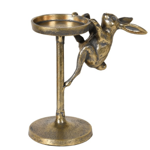 Antique Brass Hare Candlestick