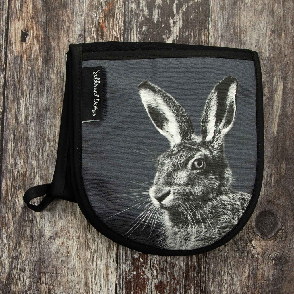 Hare Oven Gloves - Charcoal